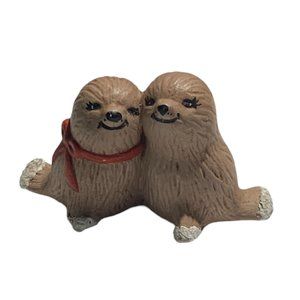 Vintage Anthropomorphic Seals Cuddling Figurine Made in Alaska 1" Tall